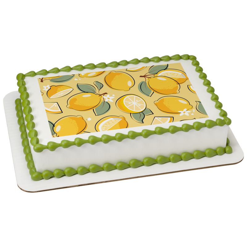 Lemon Pattern Sheet Cake | Online Cake Ordering | Default Brand